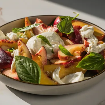 Nectarine and Heirloom Tomato Burrata Salad