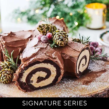 Bûche de Noël cake sliced