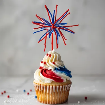 Firework Cupcakes with Vanilla Buttercream and Festive Decorations