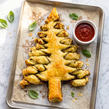 Pesto Pull-Apart Tree with Marinara Sauce
